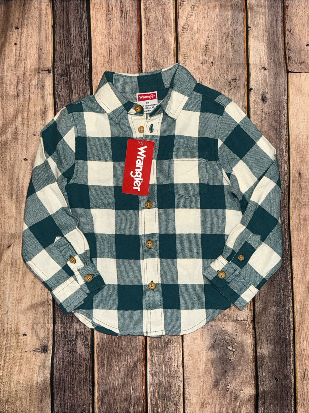 Wrangler Checkered Flannel Button Up Sz 3T